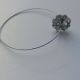 Cercei loop argintii cu floare Swarovski