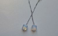 Cercei din argint cu Swarovski Cube AB