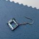 Cercei din argint cu Swarovski square ring Vitrail