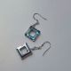 Cercei din argint cu Swarovski square ring Vitrail