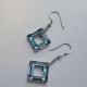 Cercei din argint cu Swarovski square ring Vitrail