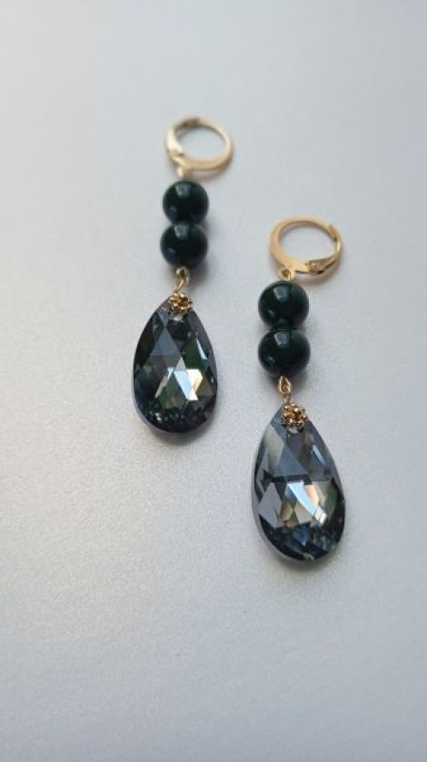 Cercei cu perle Preciosa si Swarovski Pear