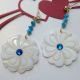 Cercei floare Sidef si cristale Swarovski