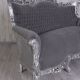 Sofa baroc din lemn masiv argintiu cu tapiterie gr