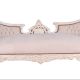 Sofa rococo din lemn masiv alb cu tapiterie crem  