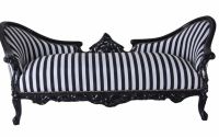 Sofa rococo din lemn masiv negru