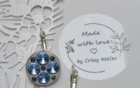 Cercei fashion cu Swarovski Light Sapphire 6mm