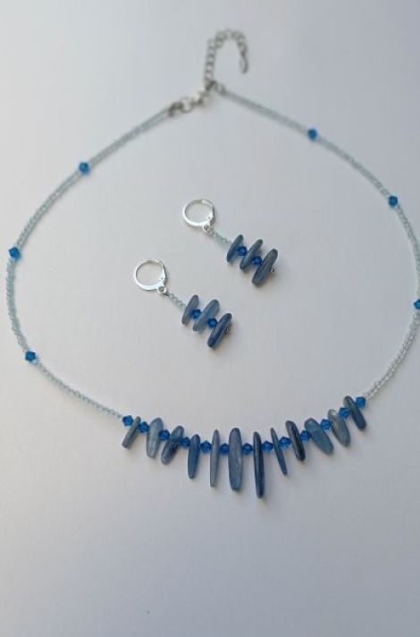 Set Valurile Marii cu Kyanit Topaz si Swarovski
