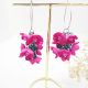 Cercei Statement "Fucsia Bloom" Flori Handmade din