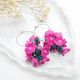 Cercei Statement "Fucsia Bloom" Flori Handmade din