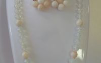Set alb cu Opal african si argint
