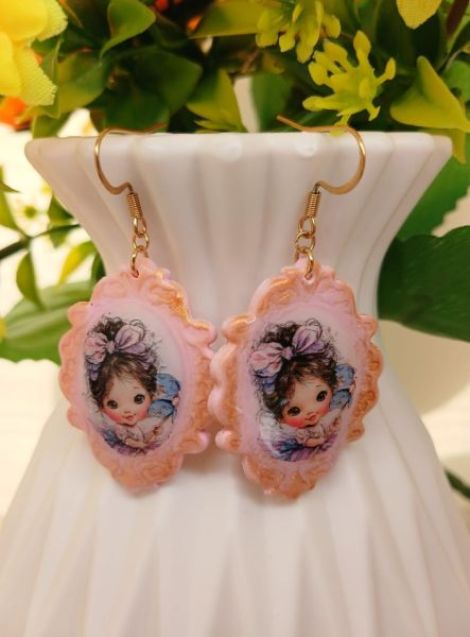 Cercei fetita Light Pink