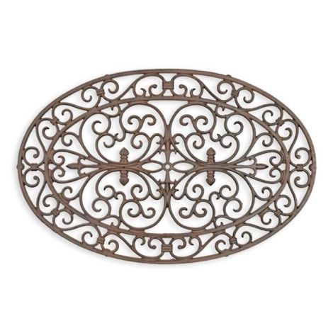 Covoras oval intrare din fonta antik brown