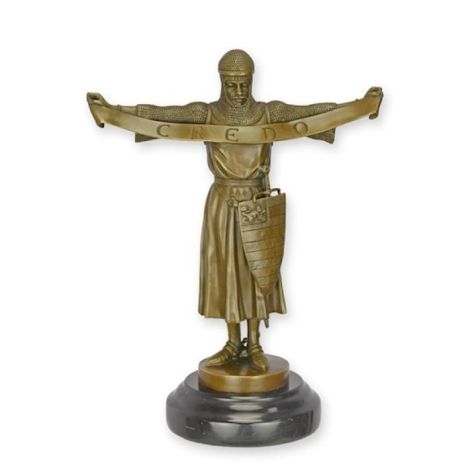 Credo-statueta din bronz cu un soclu din marmura