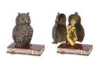 Femeie si bufnita-statueta vieneza din bronz