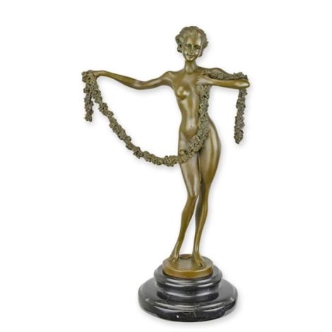Dansatoare cu ghirlanda-statueta din bronz cu un s