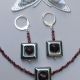 Set bijuterii cu Granat Hematit si tortite placat