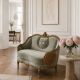 Sofa baroc din lemn masiv cu tapiterie vernil 