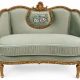Sofa baroc din lemn masiv cu tapiterie vernil 
