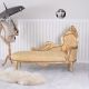 Sofa baroc din lemn masiv auriu cu tapierie aurie
