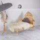 Sofa baroc din lemn masiv auriu cu tapierie aurie