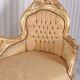 Sofa baroc din lemn masiv auriu cu tapierie aurie