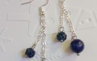 Cercei party cu lant Lapis Lazuli si Shamballa