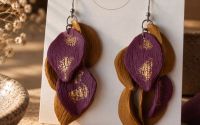 Cercei statement Botanica  Plum  Ochre