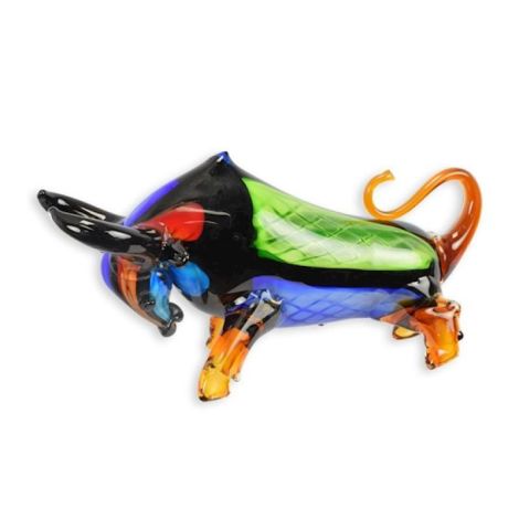 Taur furios-figurina din sticla Murano