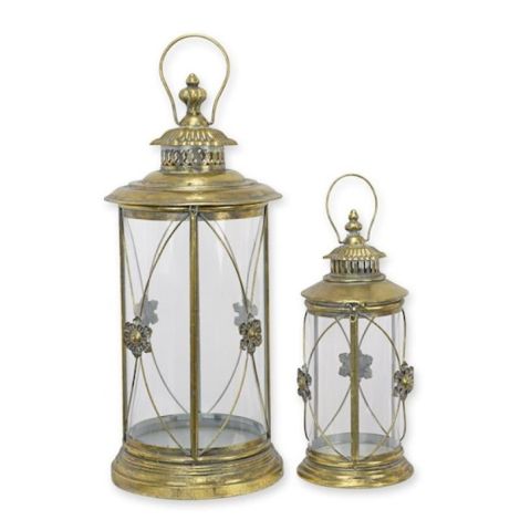 Set doua felinare din metal auriu antichizat