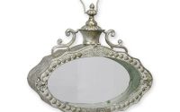 Felinar oval din metal argintiu