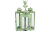 Felinar tridimensional din metal antik green