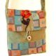 geanta oliv pastel cu floare crosetata 