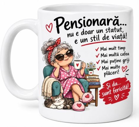 Cana funny pensionara+1breloc gratuit la comanda