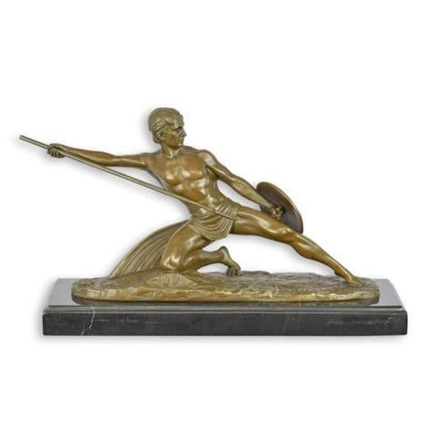 Razboinic cu sulita-statueta din bronz