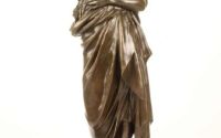 Augustus-statueta din bronz cu un soclu marmura