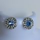 Cercei Swarovski Blue Saphhire si marcasite