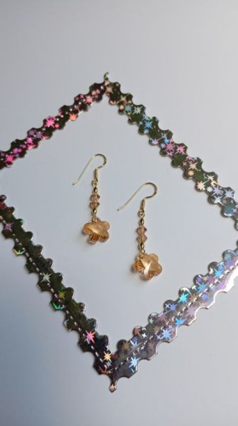 Cerci din argint placat cu aur si Swarovski