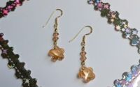 Cerci din argint placat cu aur si Swarovski