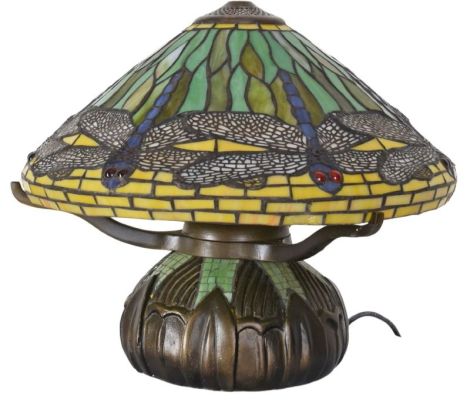 Lampa Tiffany cu libelule verzi
