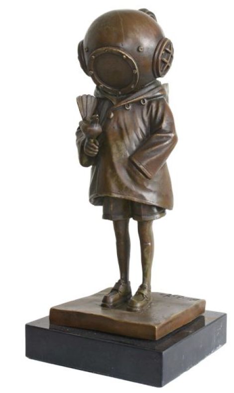 Fetita scafandru-statueta din bronz