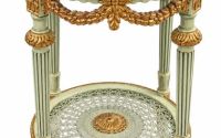 Masuta baroc rotunda din lemn masiv cu trandafiri