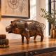 Decoratiune porc din metal pentru gradina
