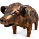 Decoratiune porc din metal pentru gradina