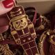 Set ornamente ceramice burgundy pentru brad