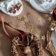Set ornamente ceramice aurii pentru brad