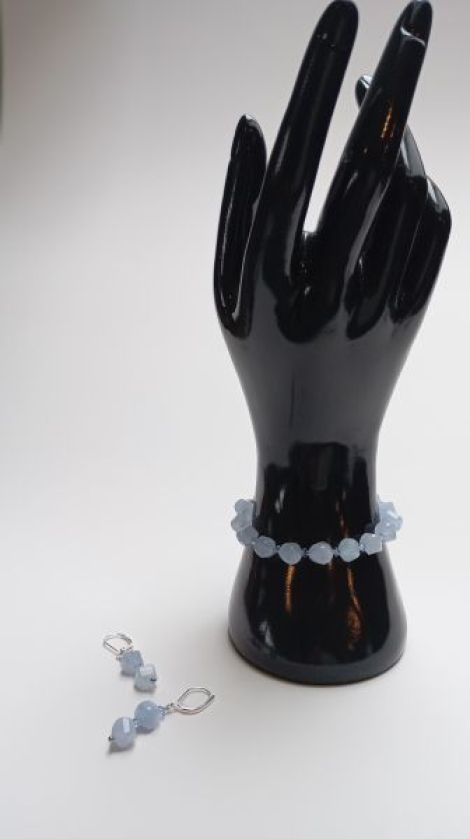 Set bijuterii Aquamarine si Swarovski