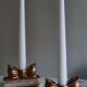 Set sfesnice Ribbon cu lumanari pillar albe