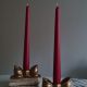 Set sfesnice Ribbon cu lumanari pillar grena