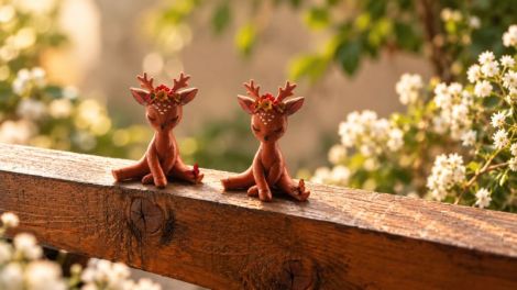Figurine decorative cu cprioare pictate manual